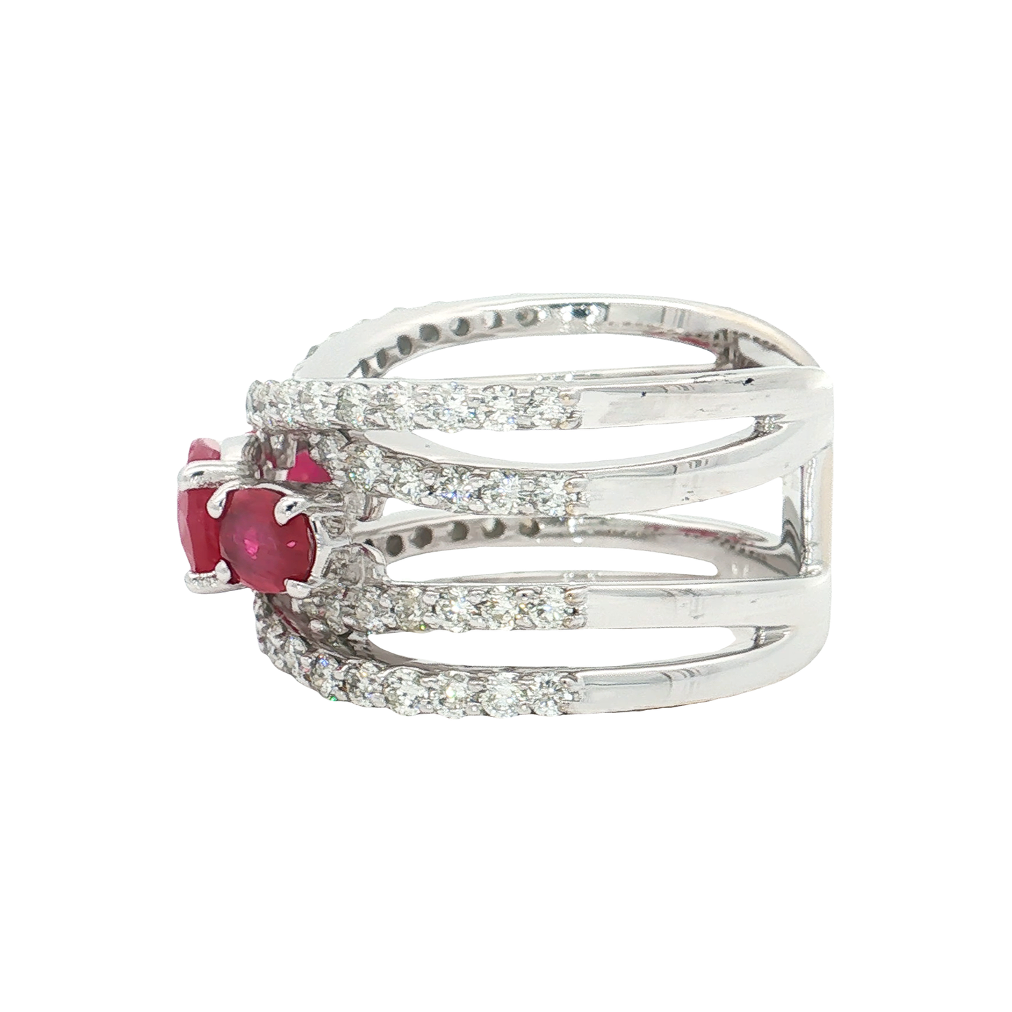 White Gold Ruby & Diamond Band d