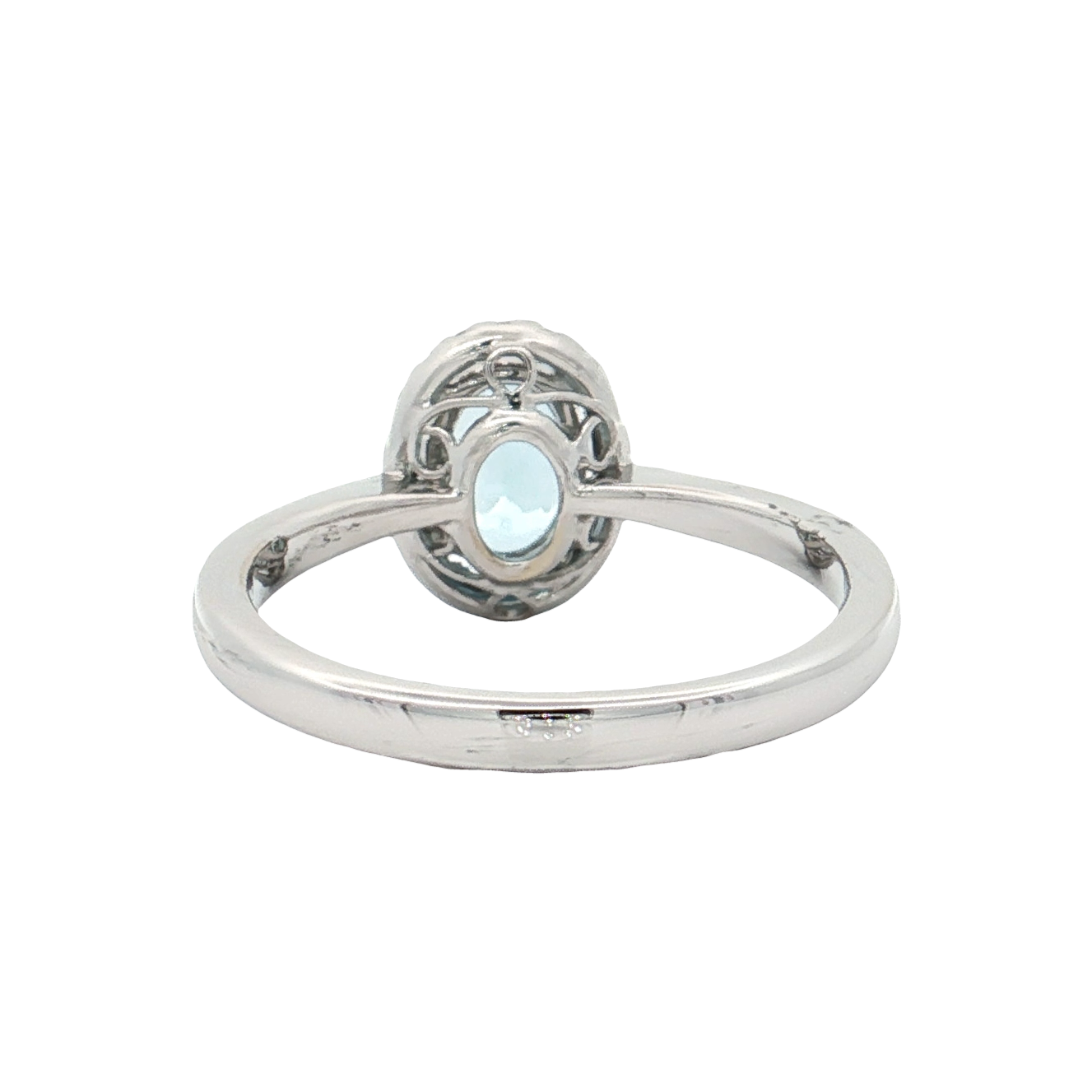 White Gold Aquamarine & Diamond Ring