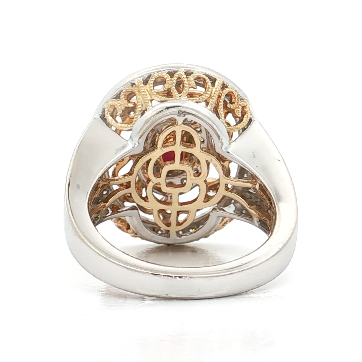 White & Yellow Gold Ruby Diamond Ring