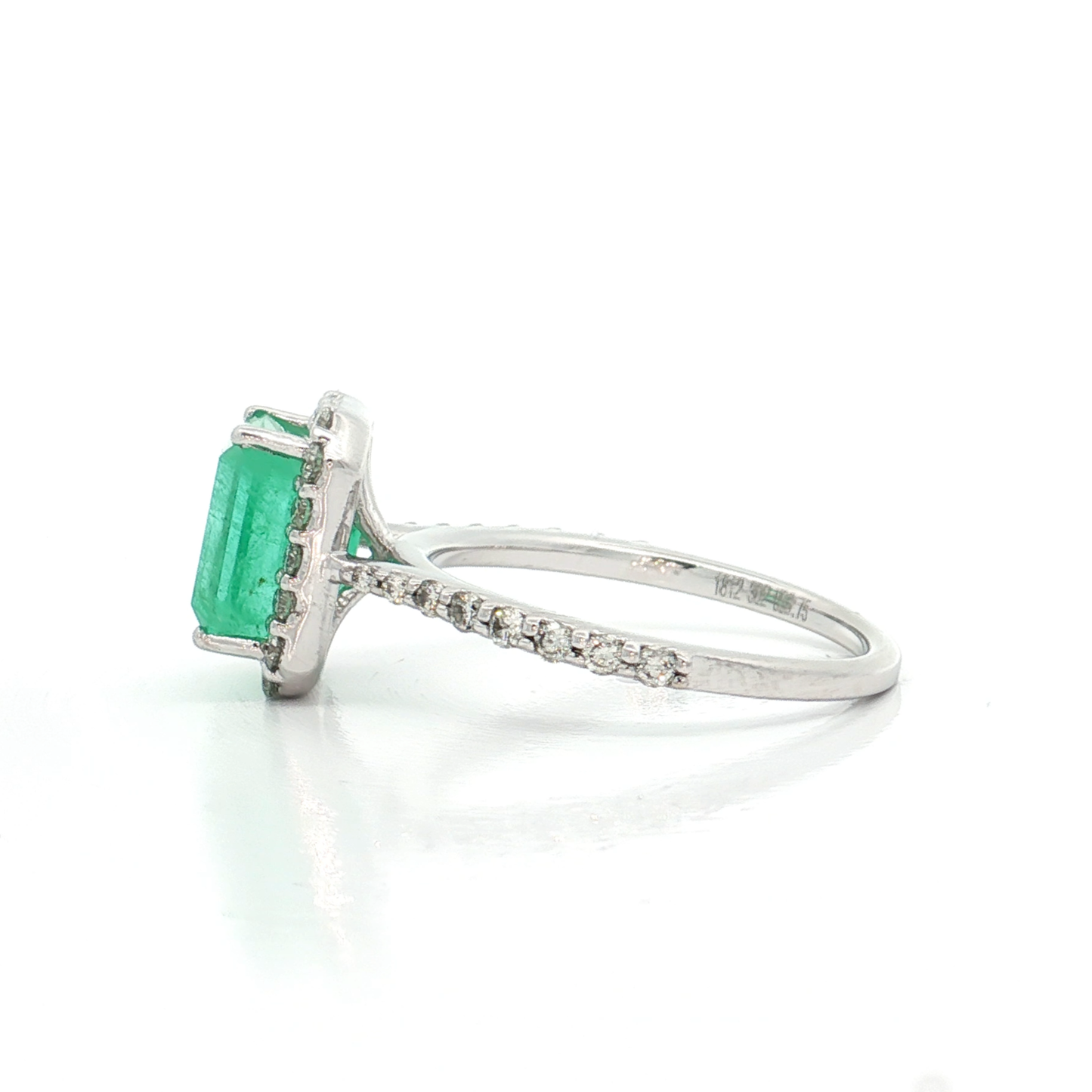 White Gold Emerald & Diamond Ring