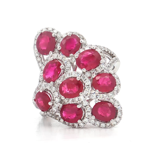 White Gold Ruby & Diamond Ring