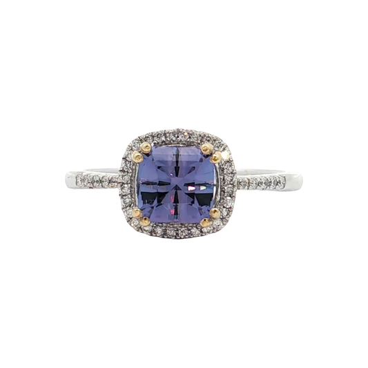 White Gold Tanzanite & Diamond Ring