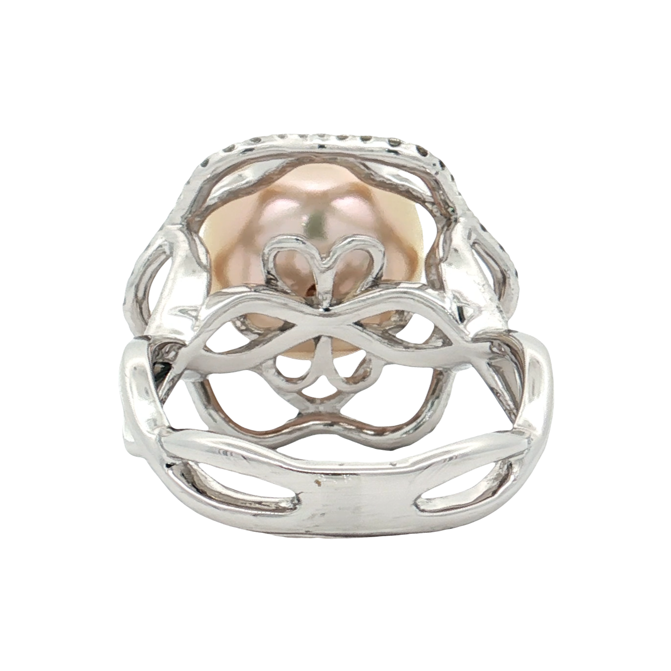 White Gold Pearl & Diamond Ring