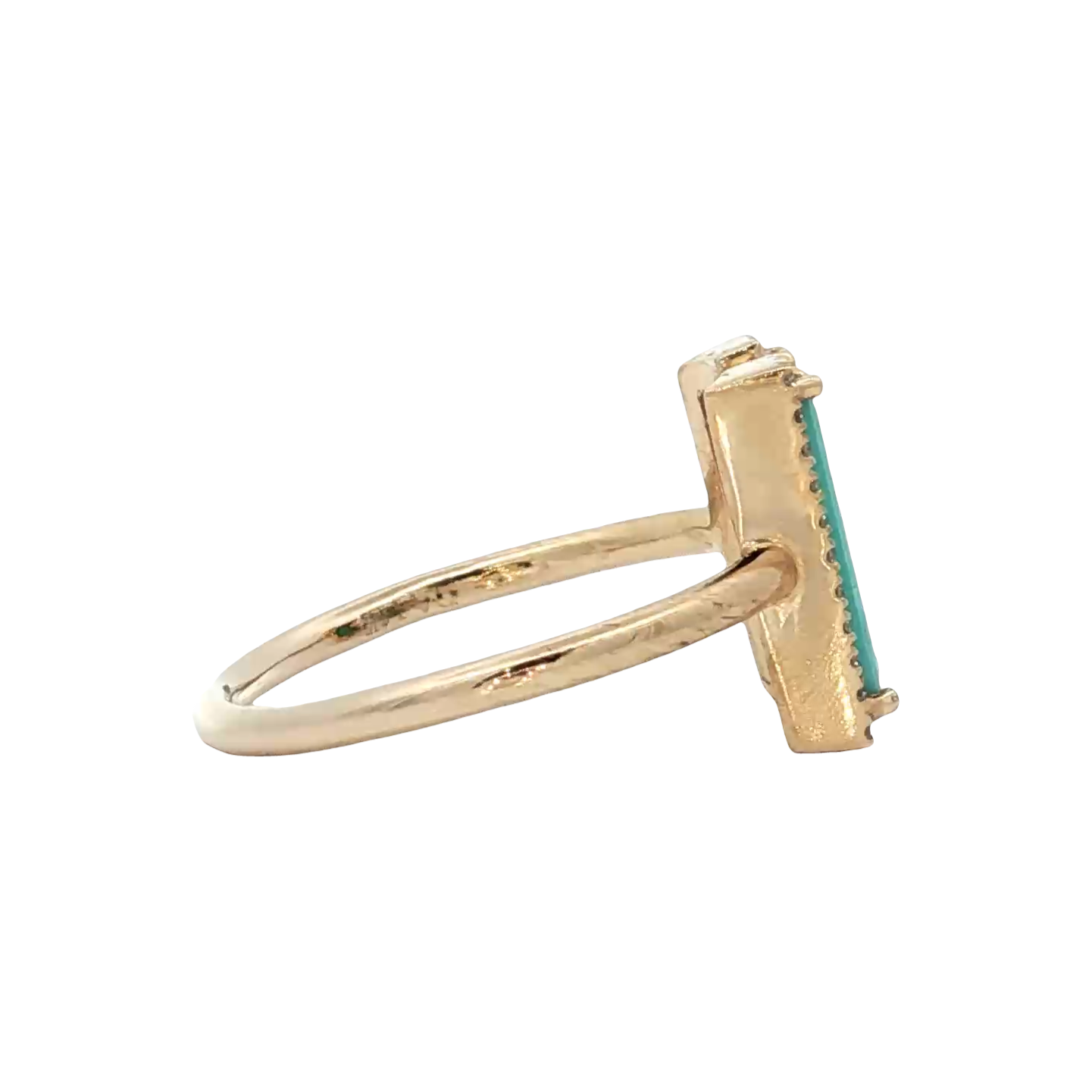 Yellow Gold Turquoise & Diamond Ring
