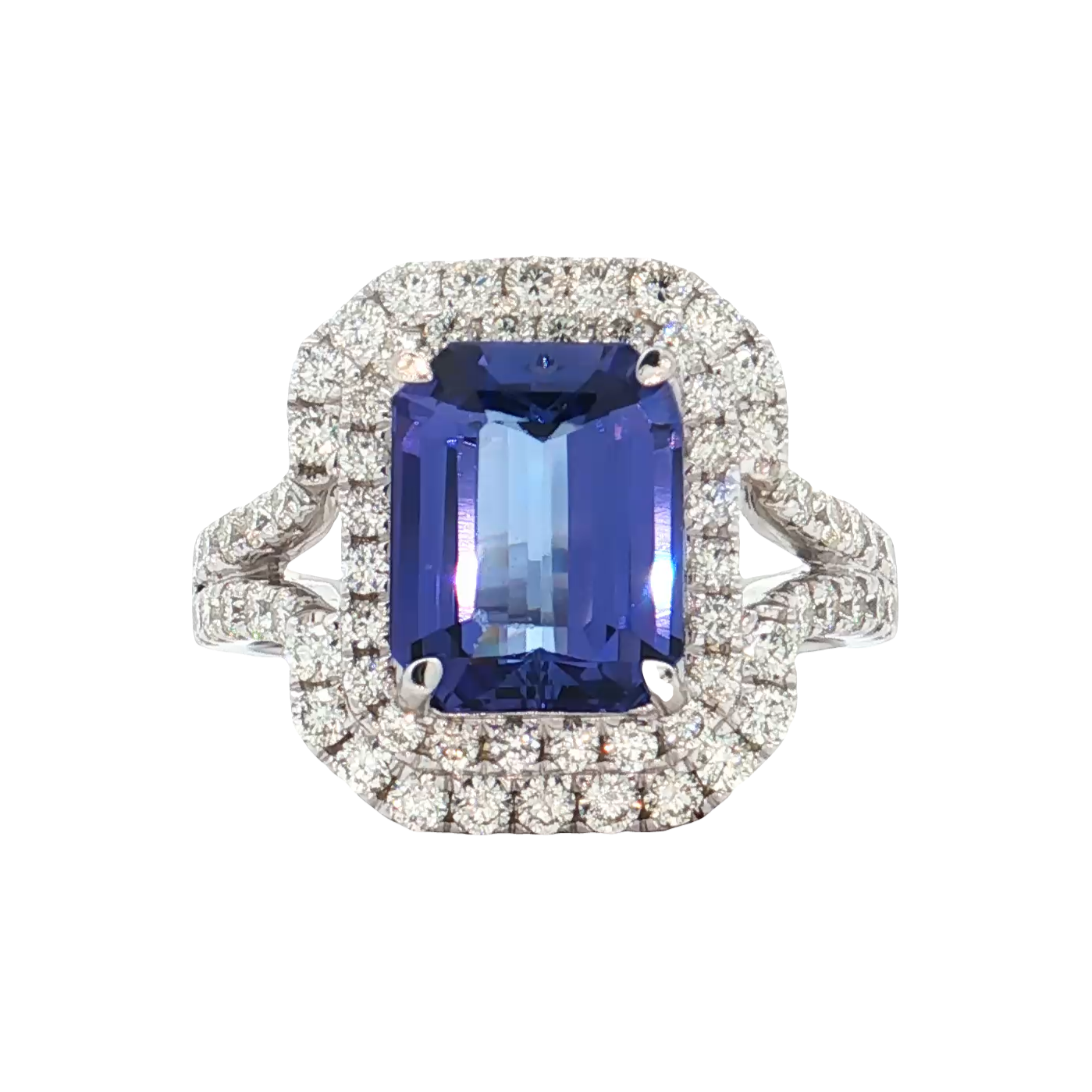 White Gold Tanzanite & Diamond Ring