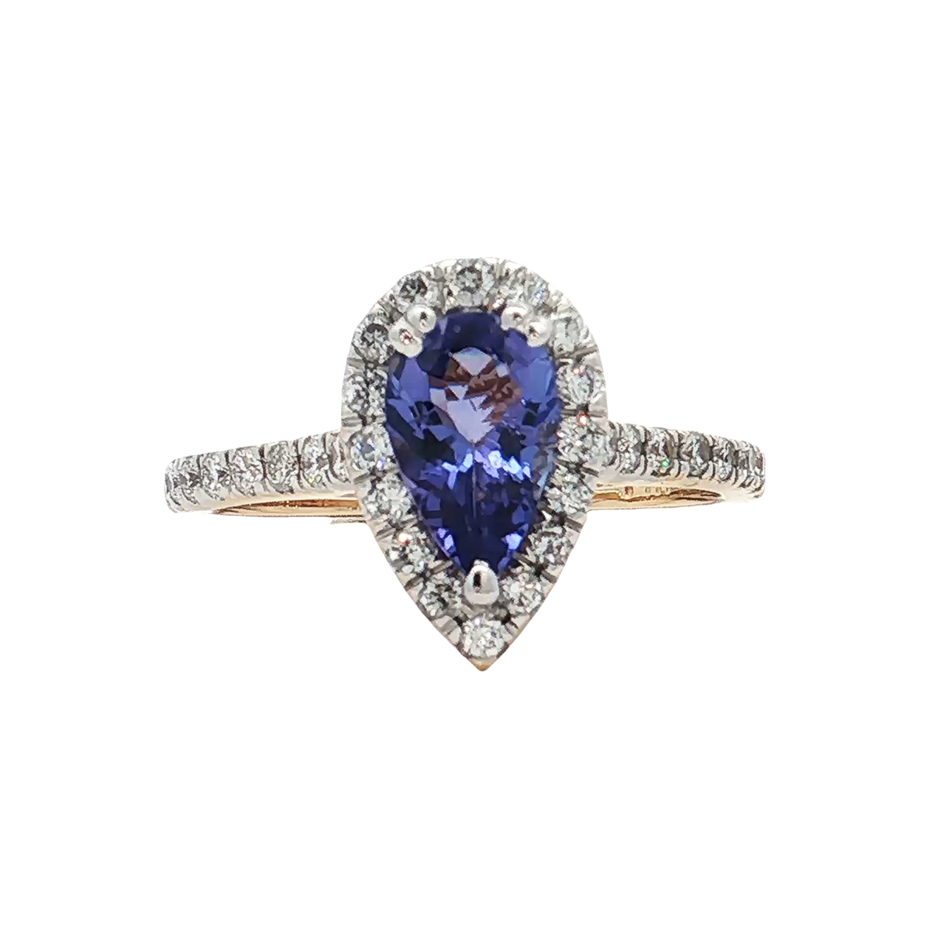 Yellow Gold Tanzanite & Diamond Ring