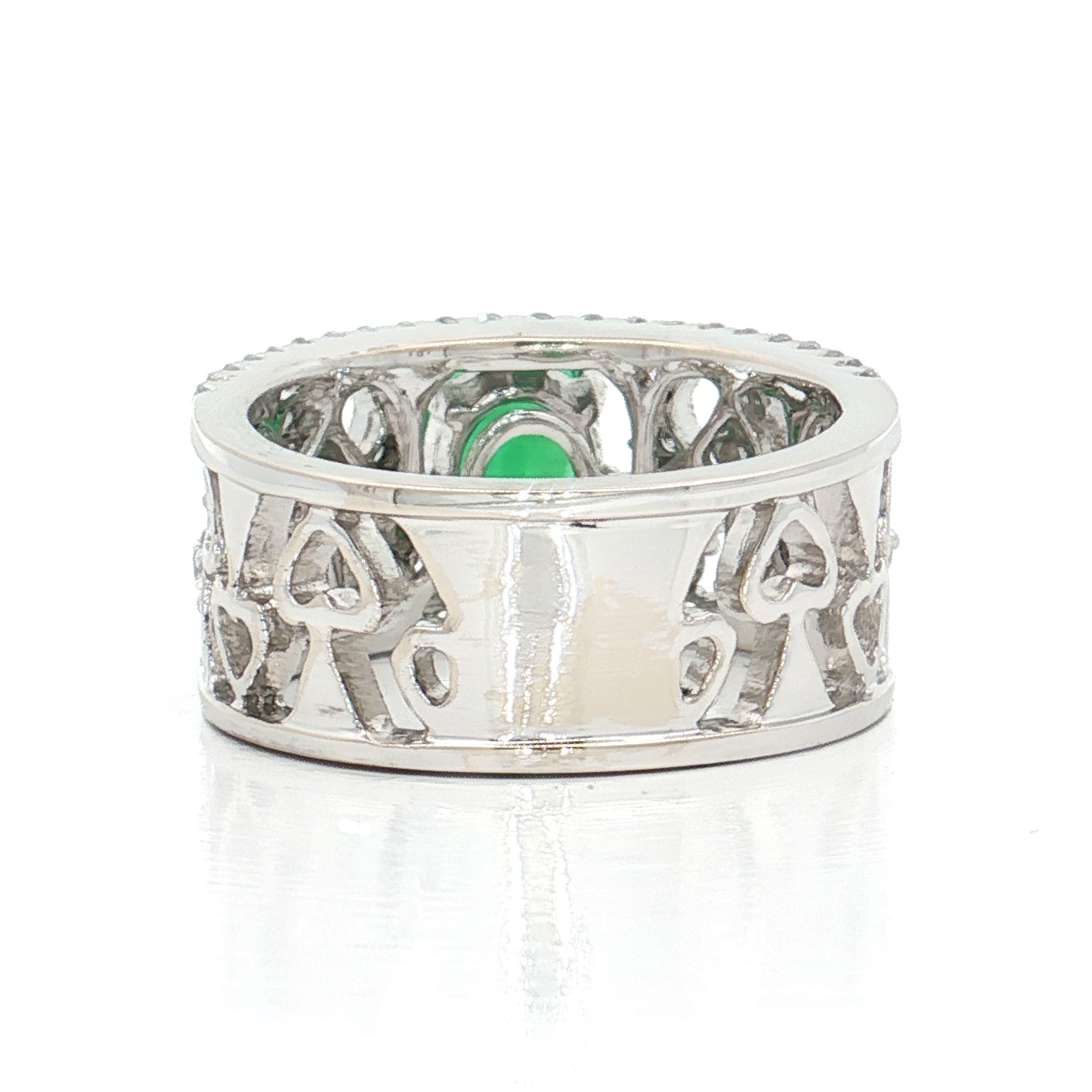 White Gold Emerald & Diamond Ring