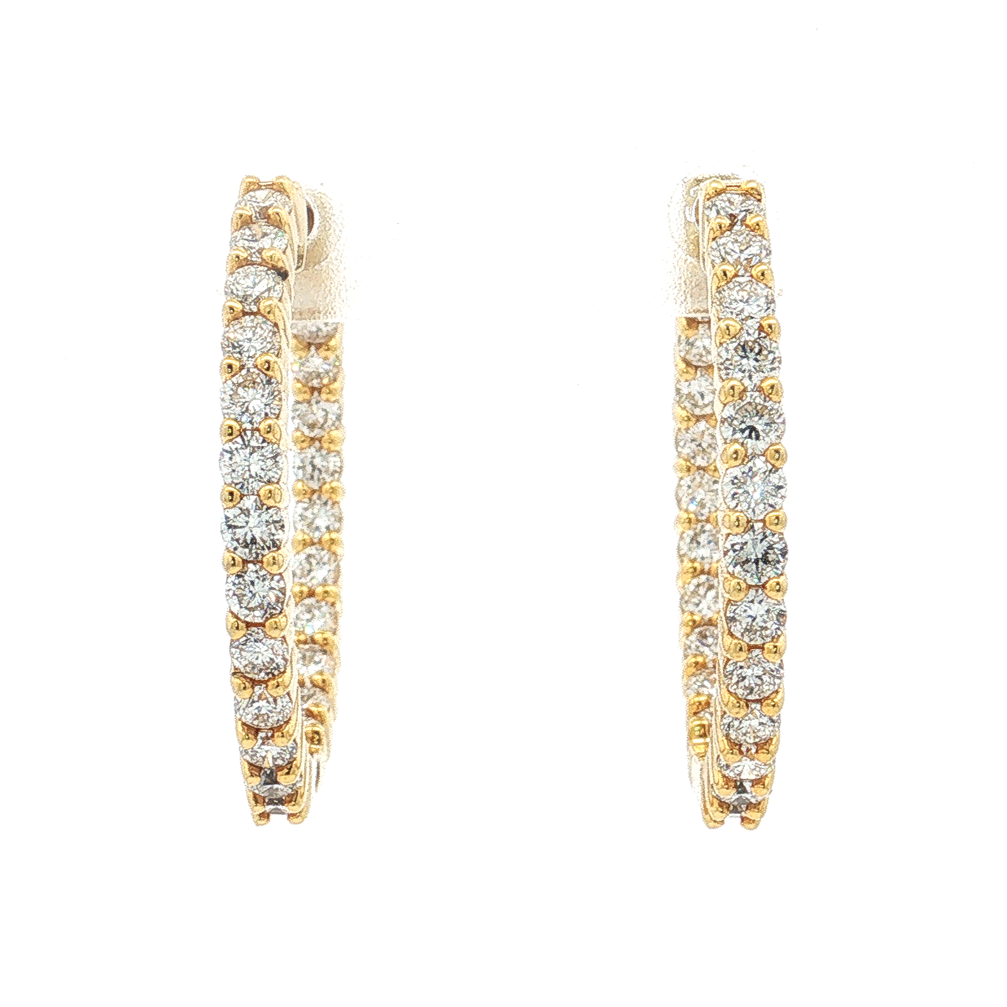 Yellow Gold Lab-Diamond Hoop Earrings