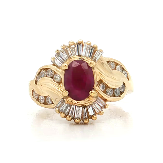 Yellow Gold Ruby & Diamond Ring
