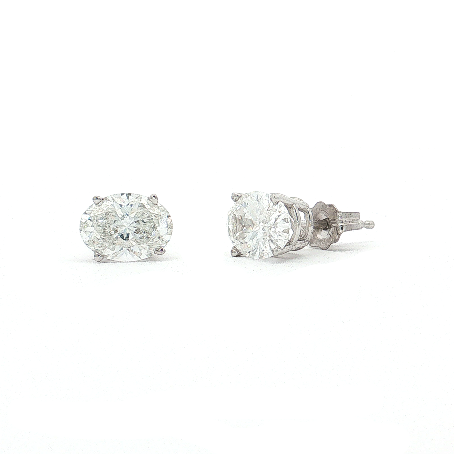 White Gold Oval Lab-Diamond Studs