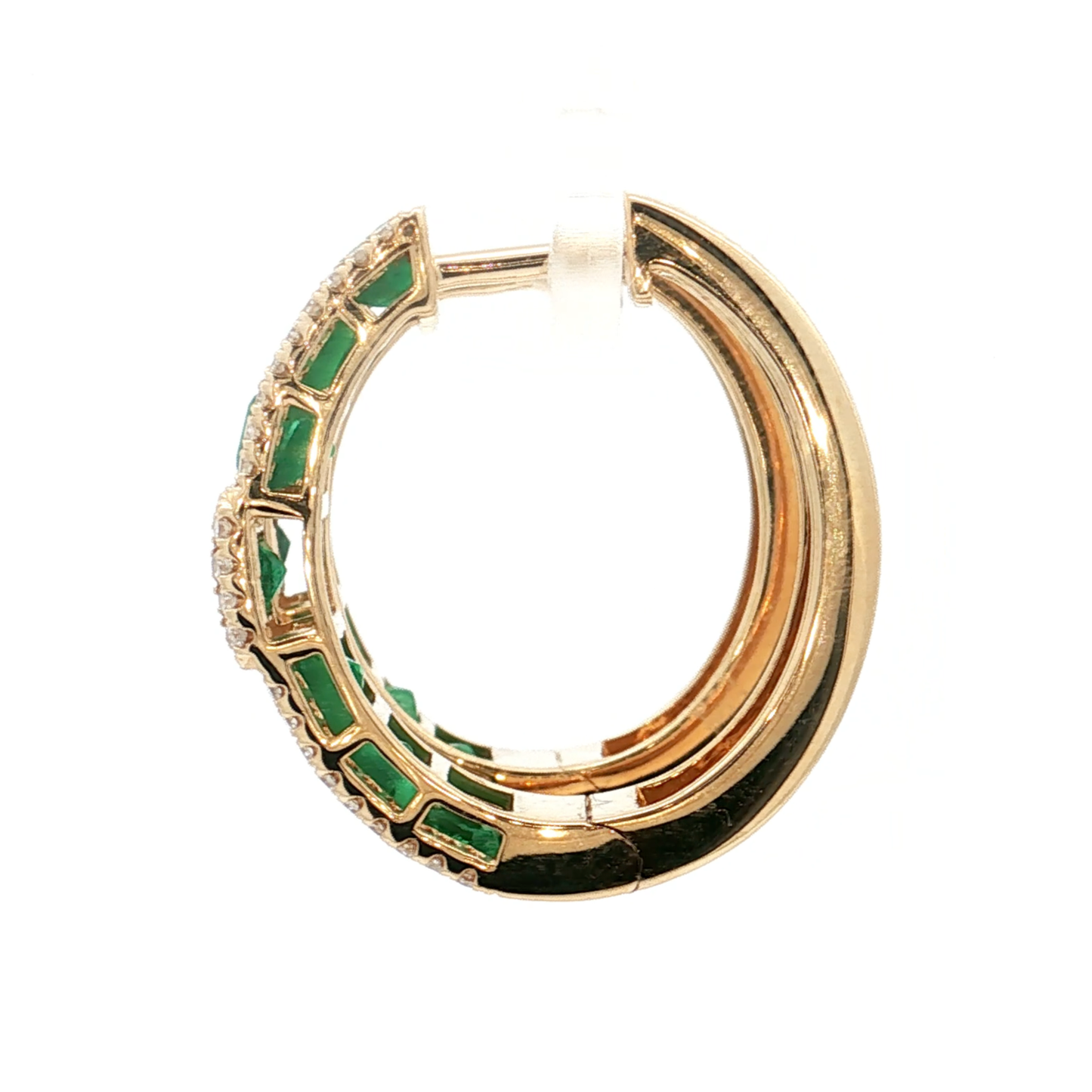 Yellow Gold Emerald & Diamond Earrings