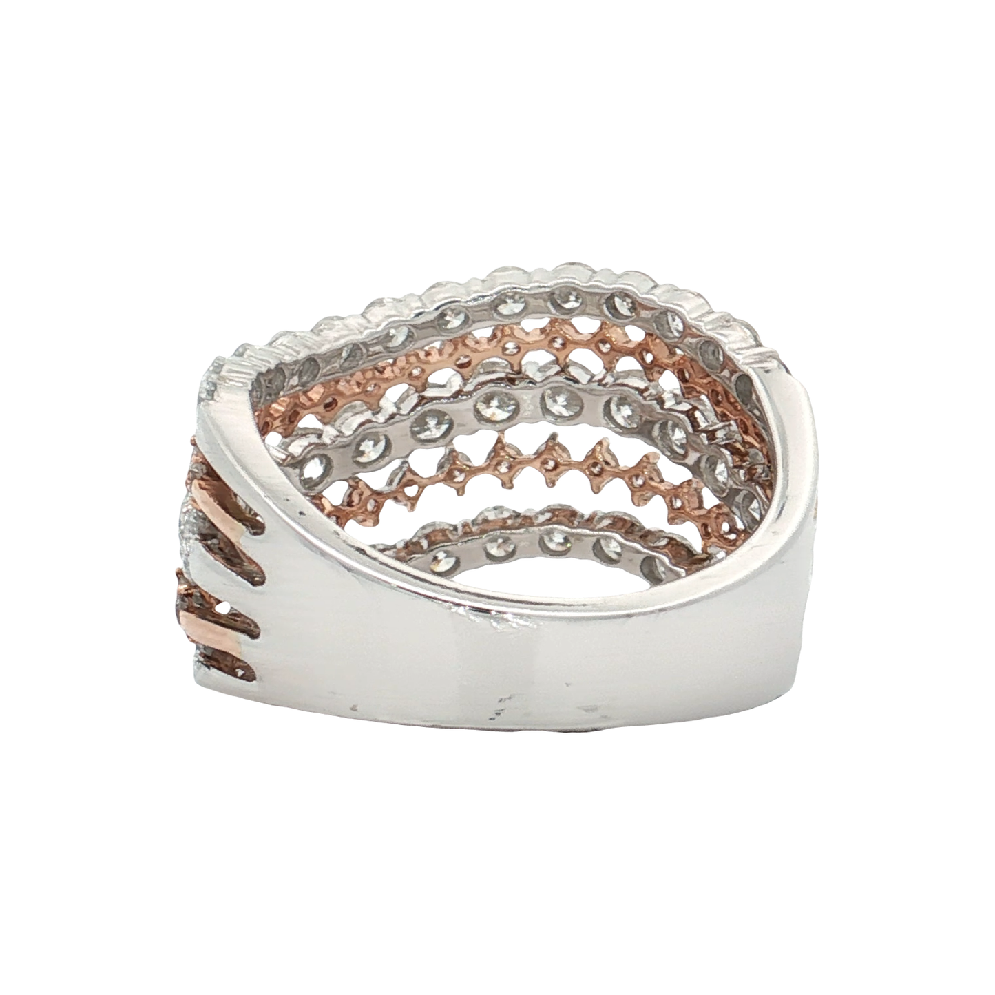 White & Rose Gold Diamond Fashion Ring