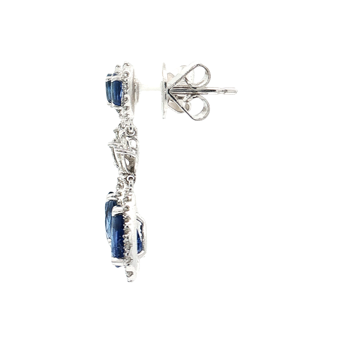 White Gold Sapphire & Diamond Earrings