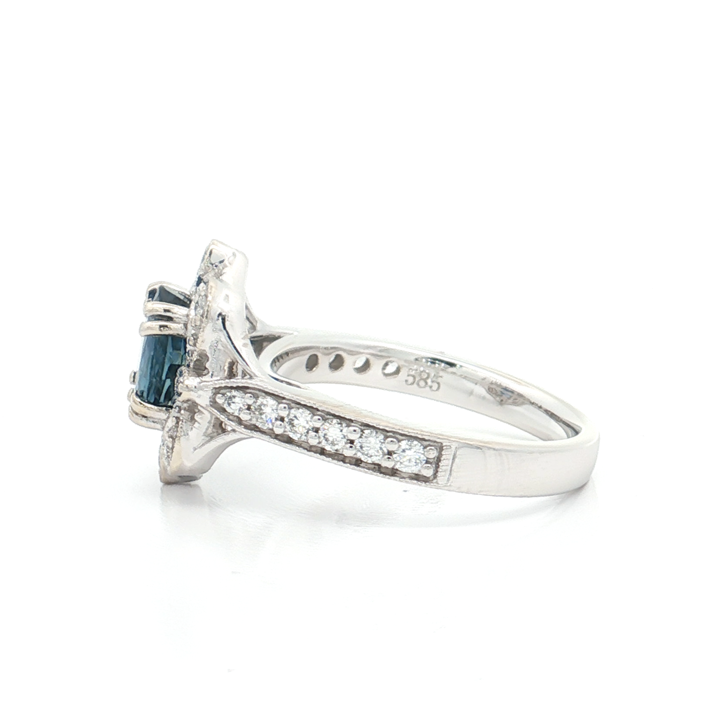 White Gold Sapphire & Diamond Ring