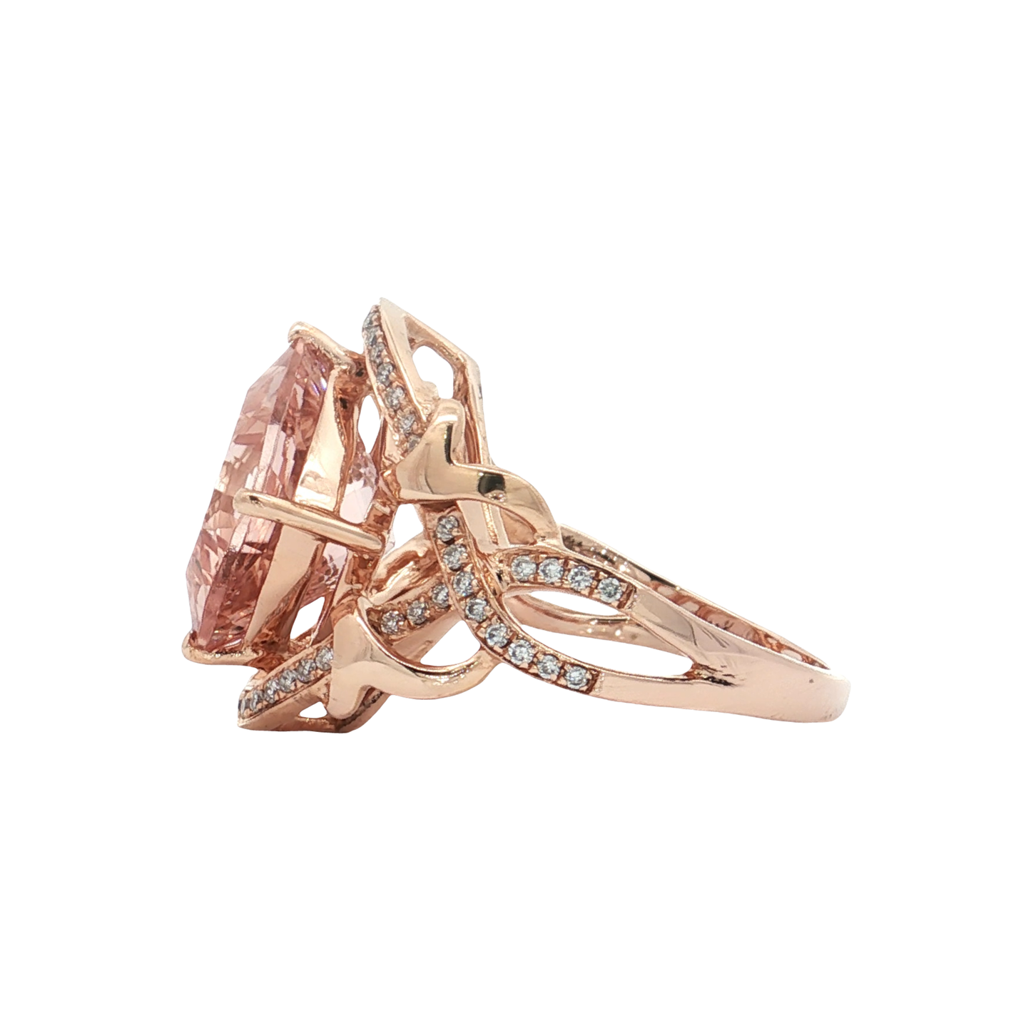 Rose Gold Morganite & Diamond Ring