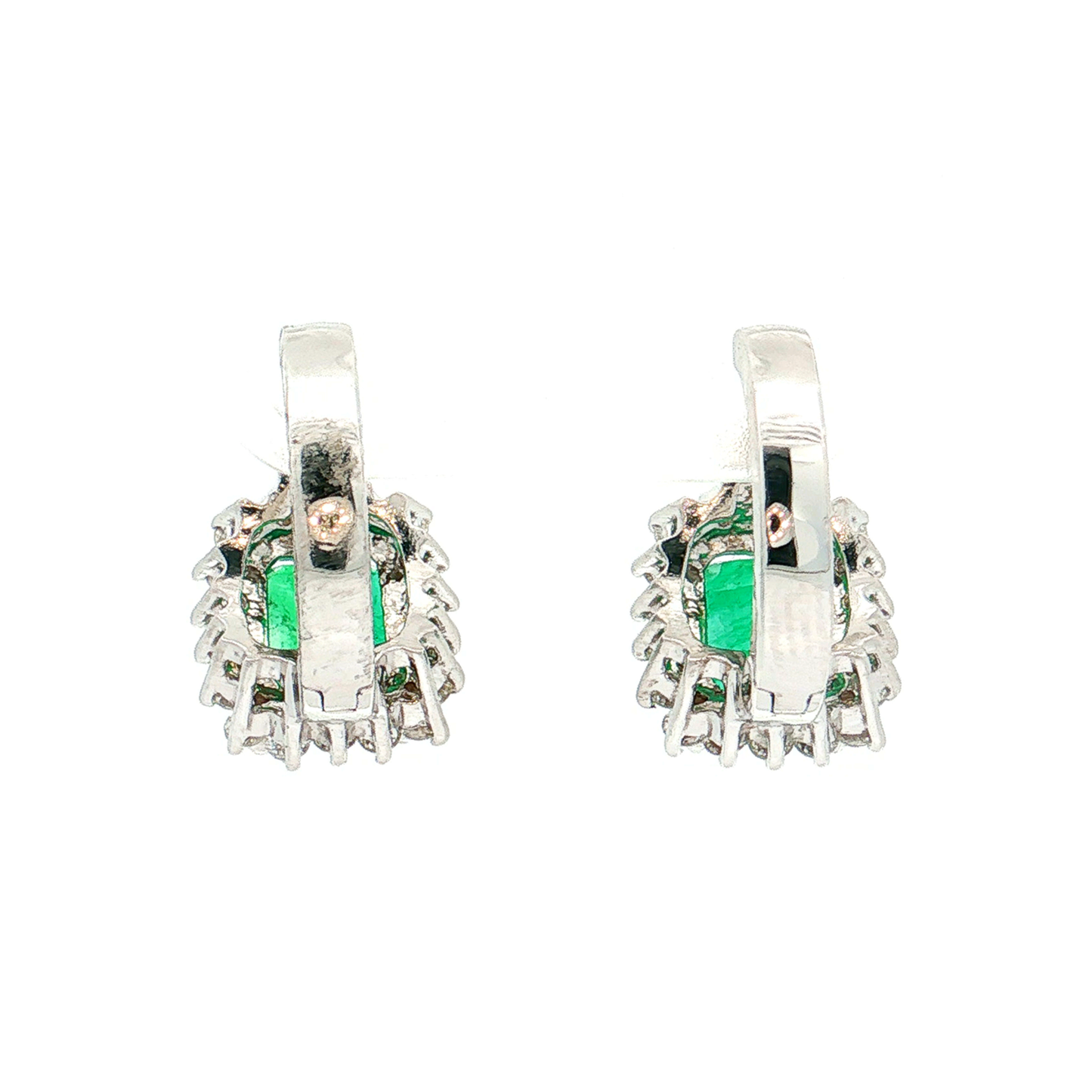 White Gold Emerald & Diamond Earrings