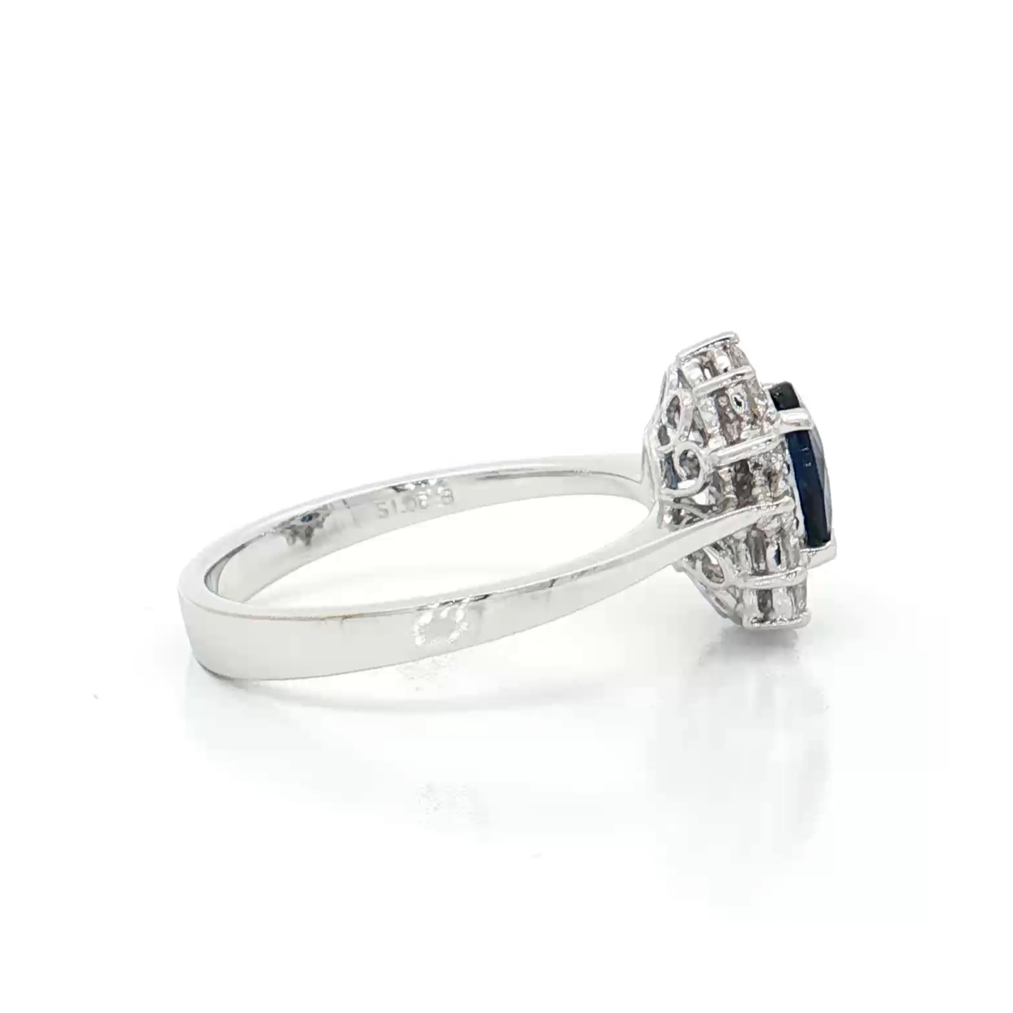 White Gold Sapphire & Diamond Ring