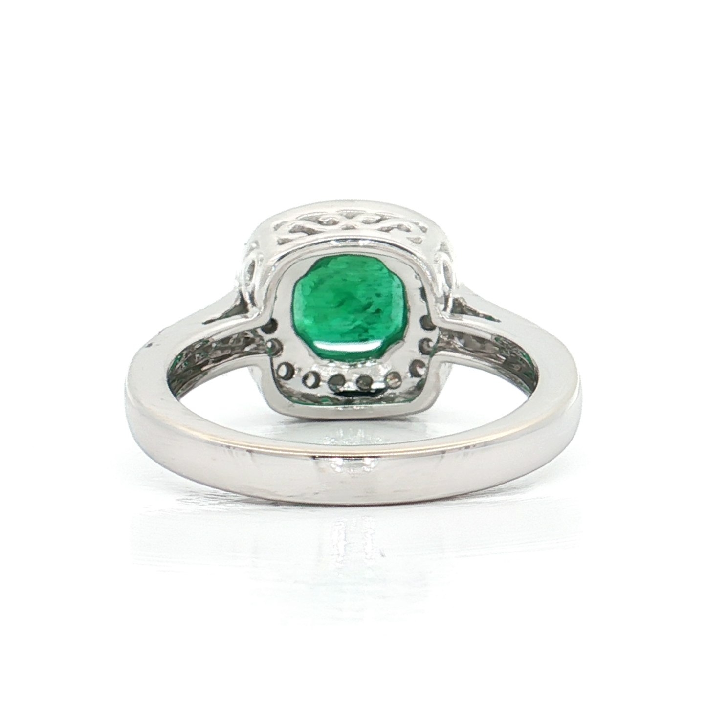White Gold Emerald & Diamond Ring