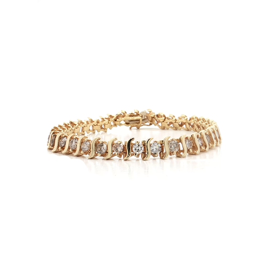 Yellow Gold Diamond Tennis Bracelet