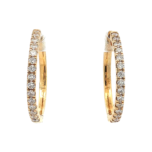 Yellow Gold Diamond Hoops