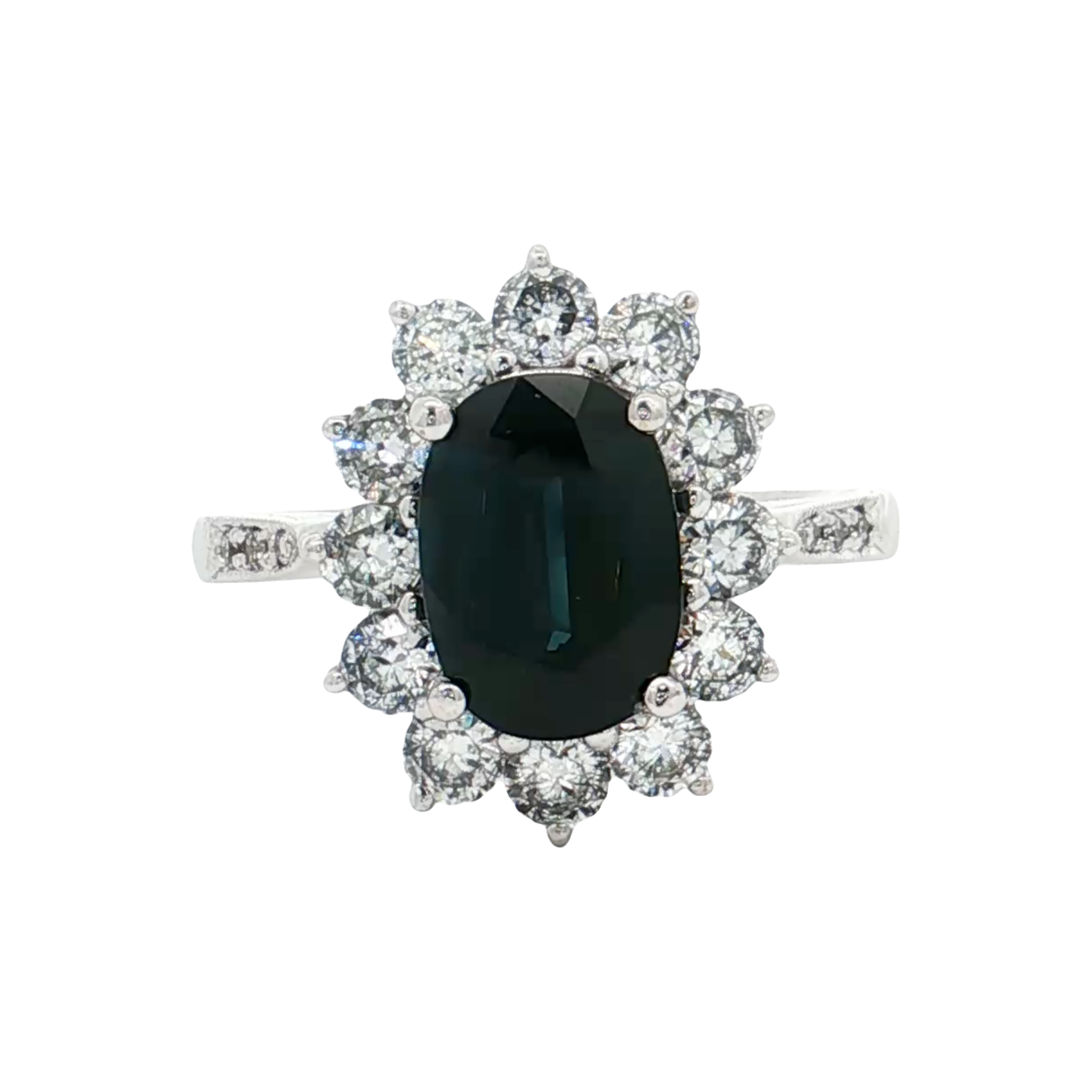 White Gold Sapphire Diamond Ring