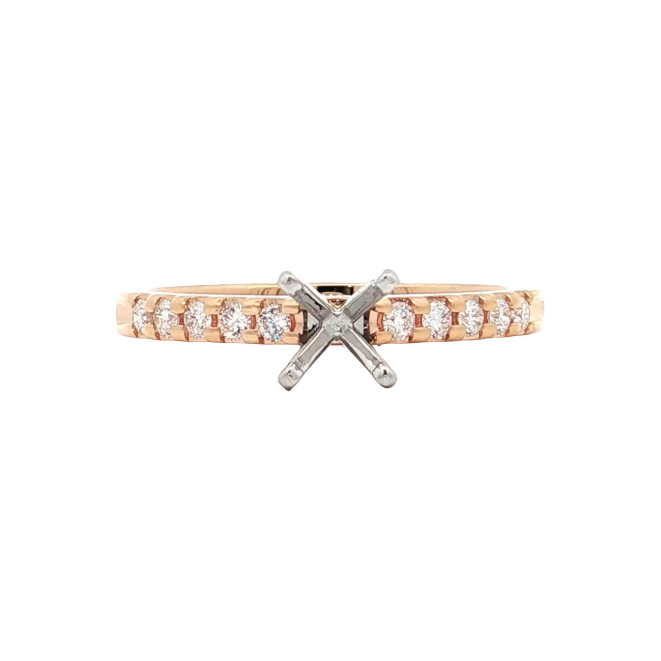 Rose Gold Diamond Bridal Setting