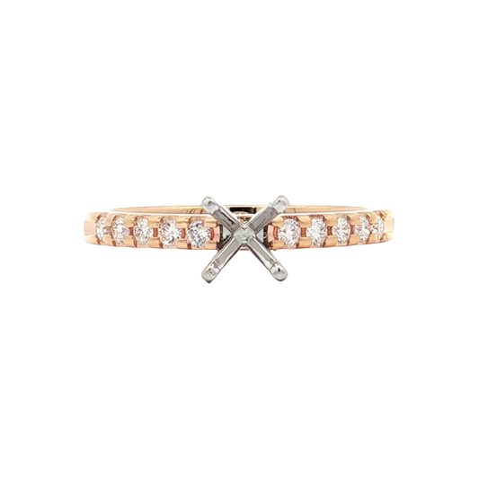 Rose Gold Diamond Bridal Setting