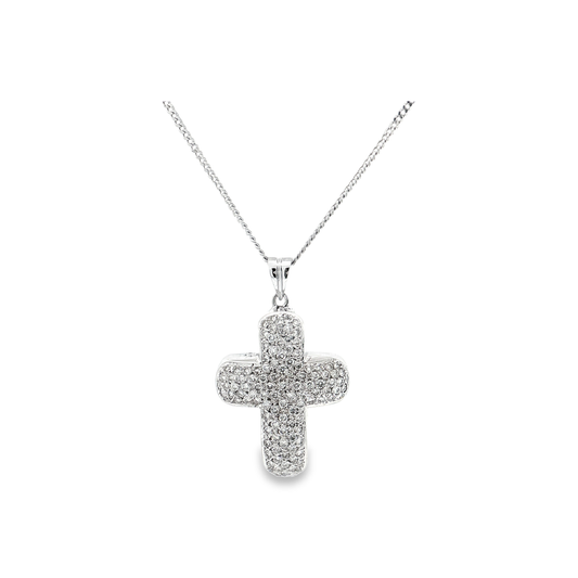 White Gold Diamond Cross