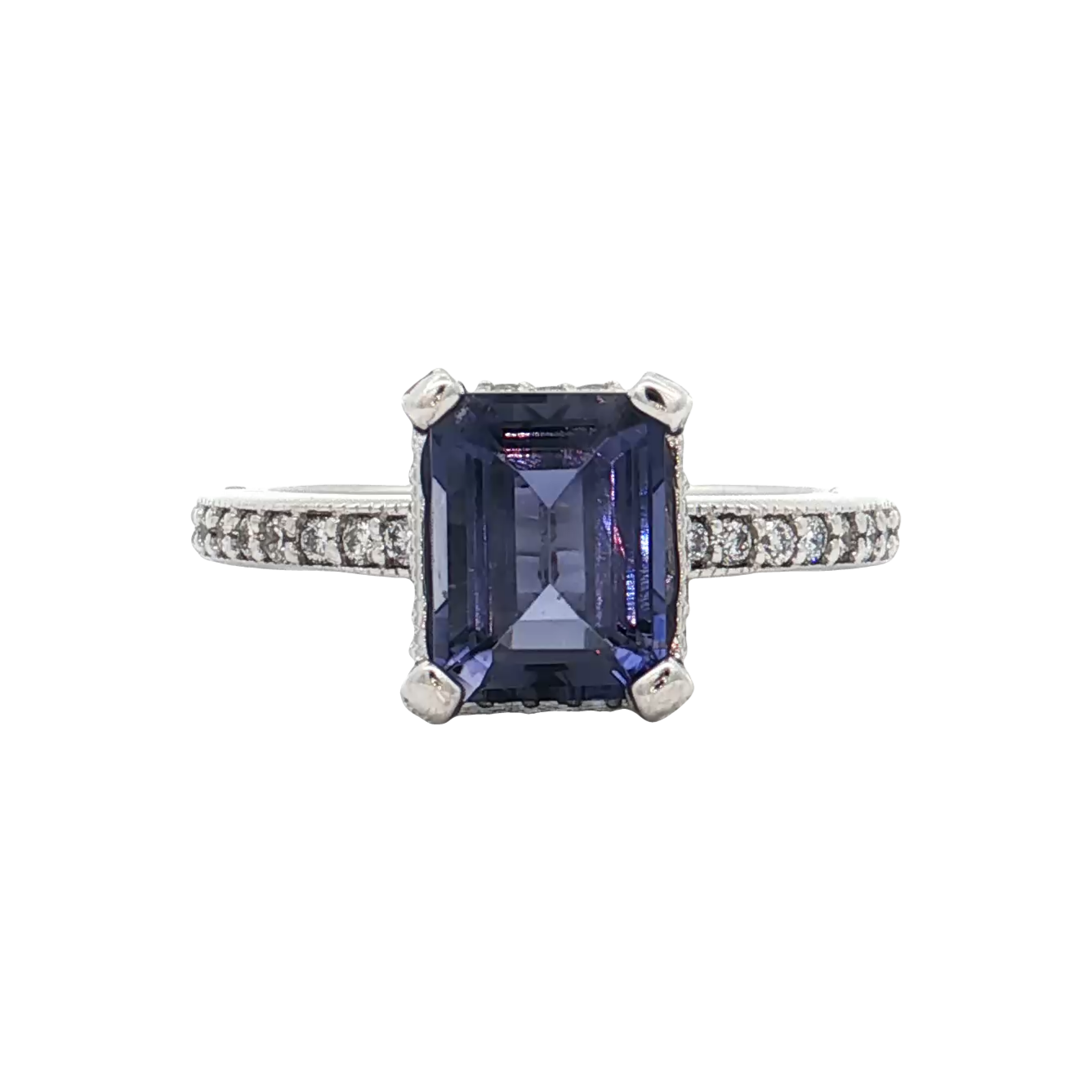 White Gold Tanzanite & Diamond Ring