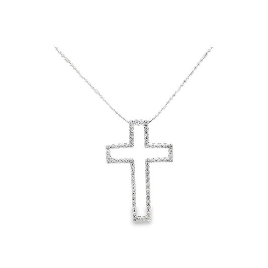 White Gold Diamond Cross