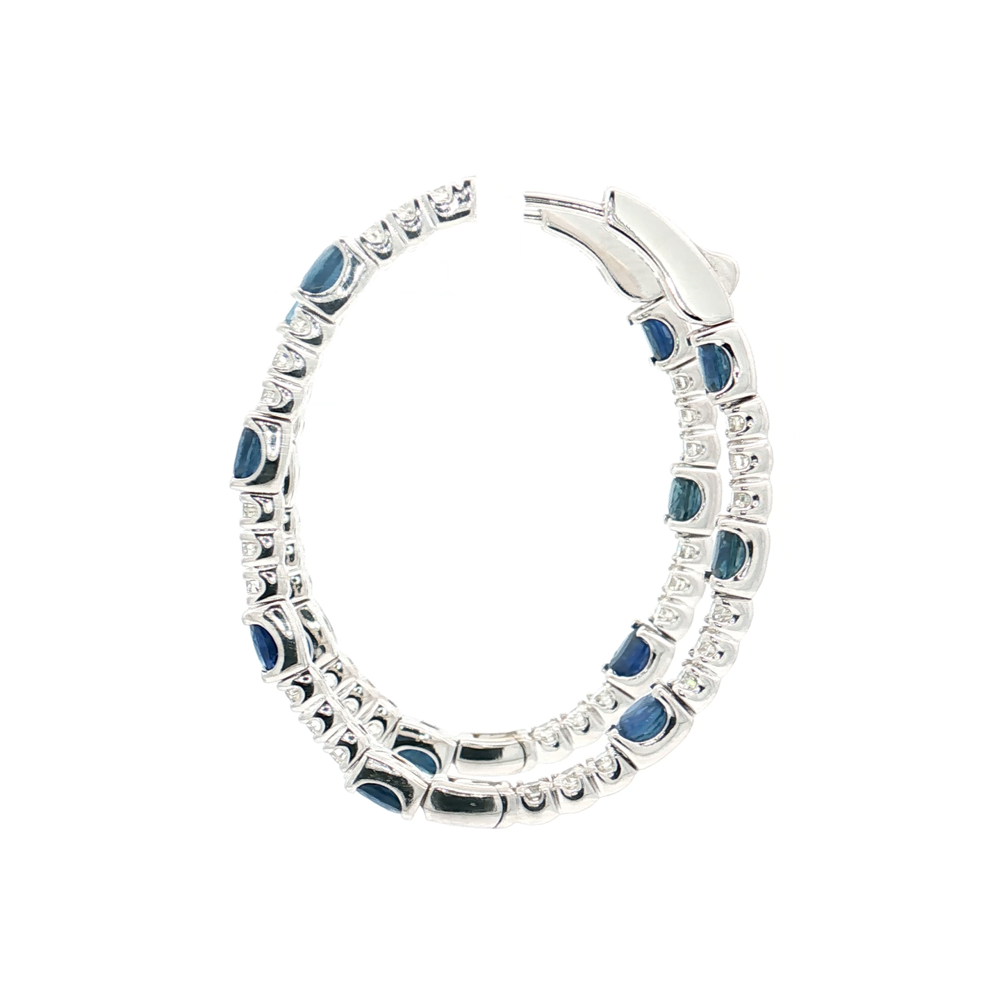 White Gold Sapphire & Diamond Earrings