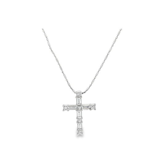 White Gold Diamond Cross
