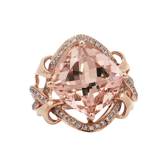 Rose Gold Morganite & Diamond Ring