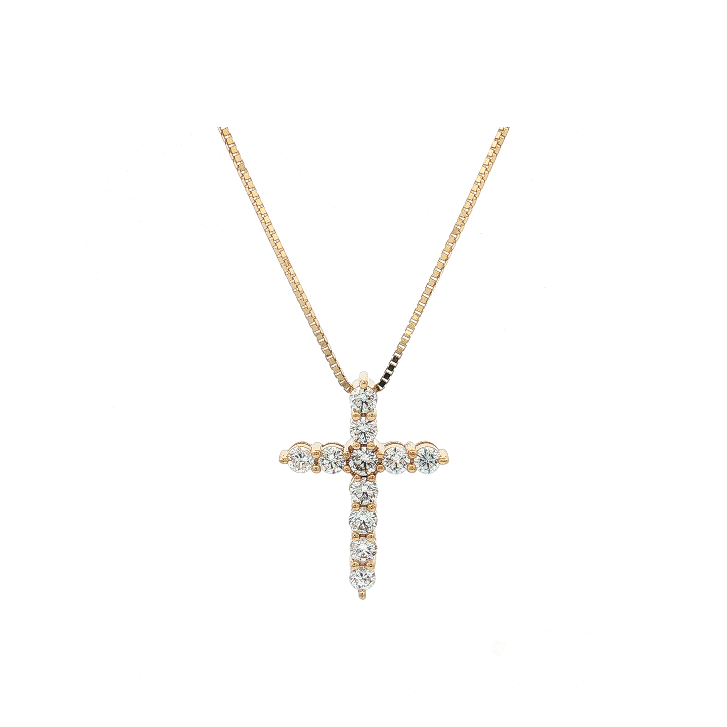 Yellow Gold Lab-Diamond Cross