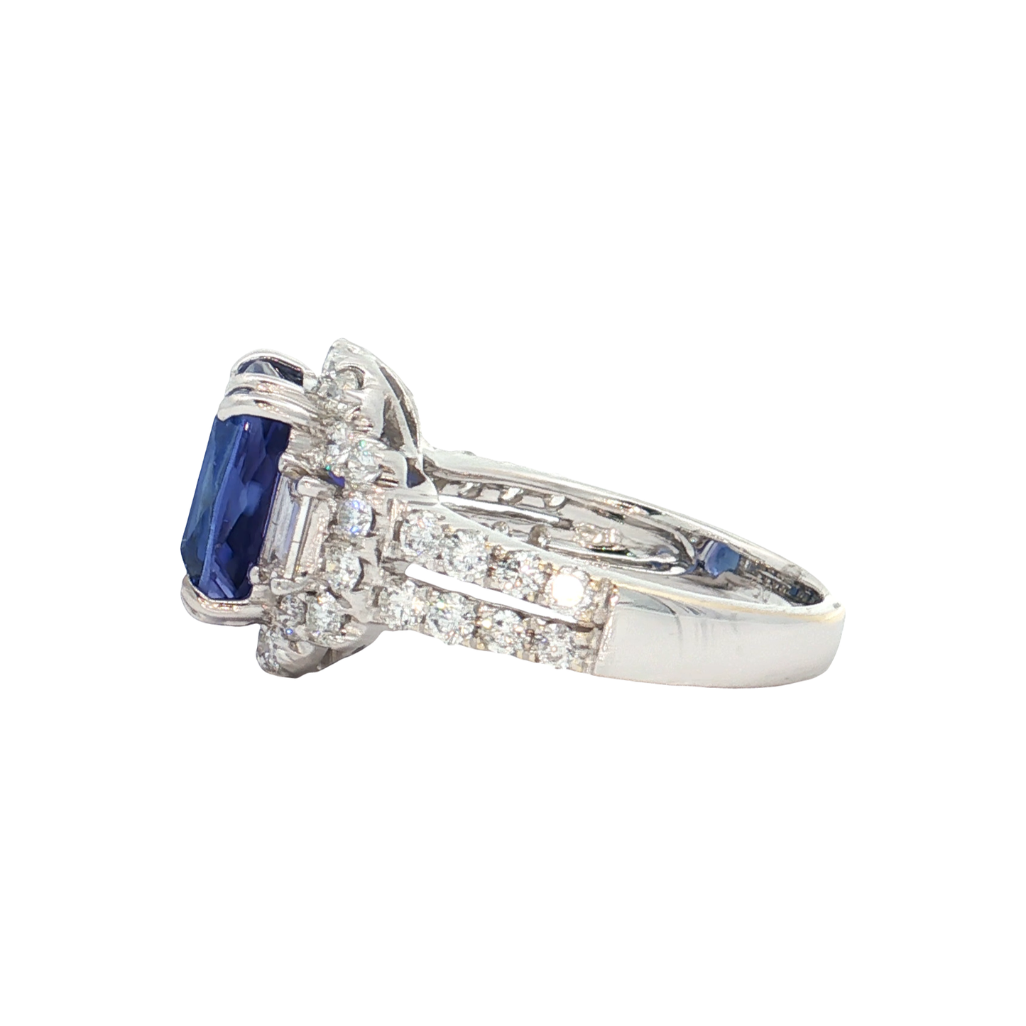 White Gold Tanzanite & Diamond Ring