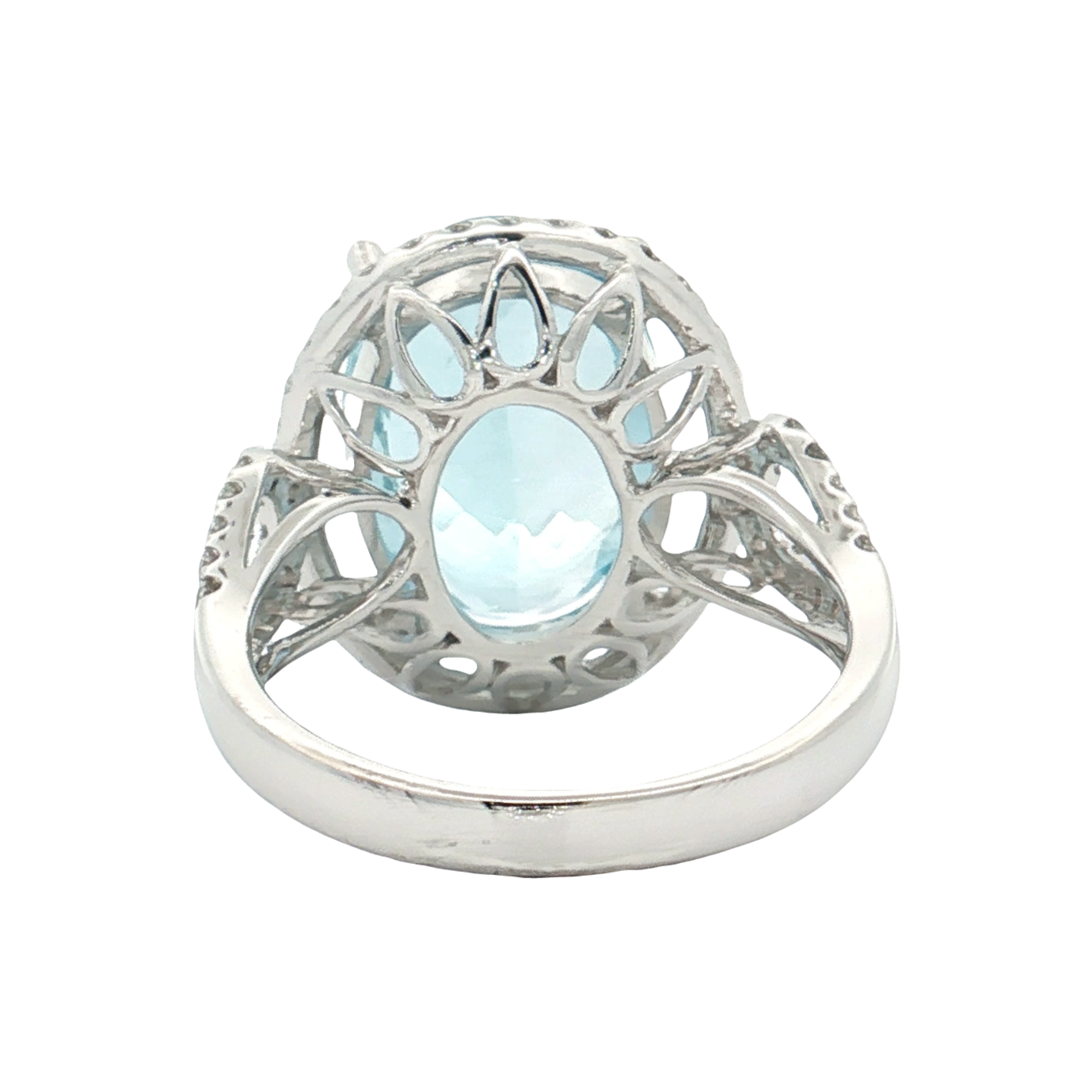 White Gold Aquamarine & Diamond Ring