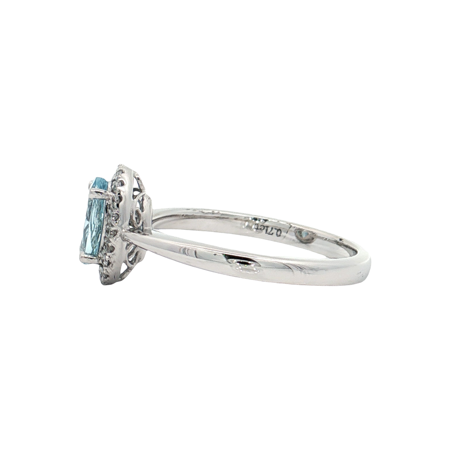 White Gold Aquamarine & Diamond Ring
