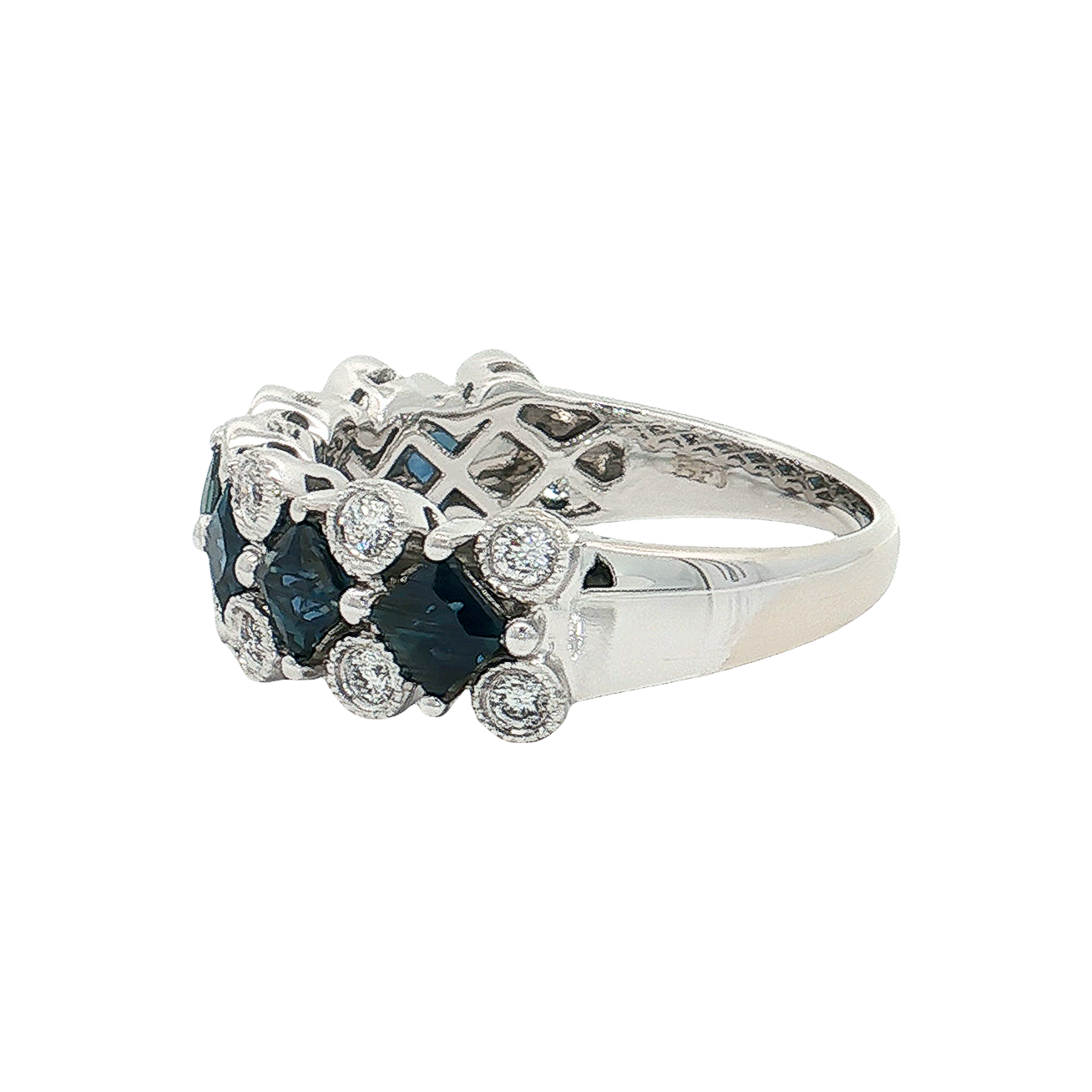 White Gold Sapphire & Diamond Band