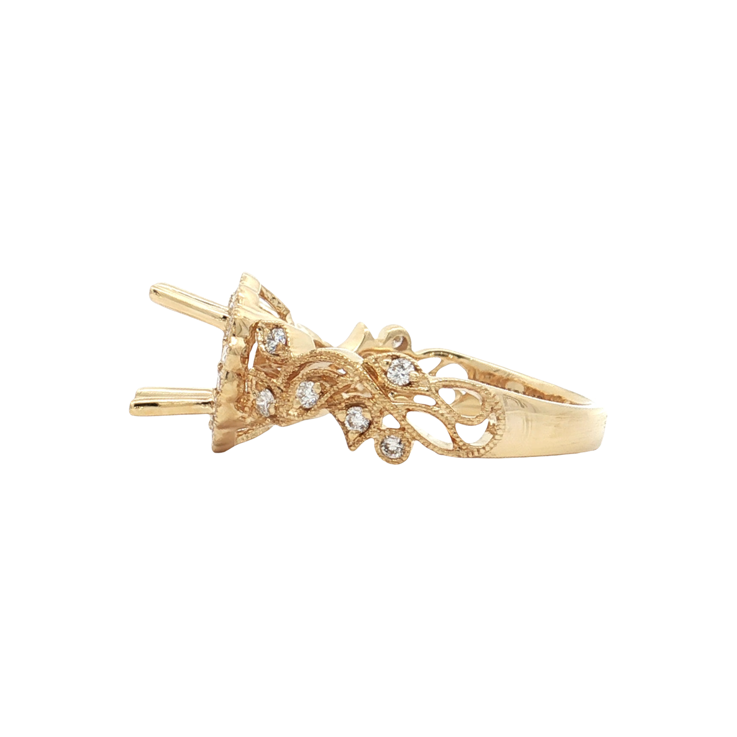 Yellow Gold Diamond Bridal Setting