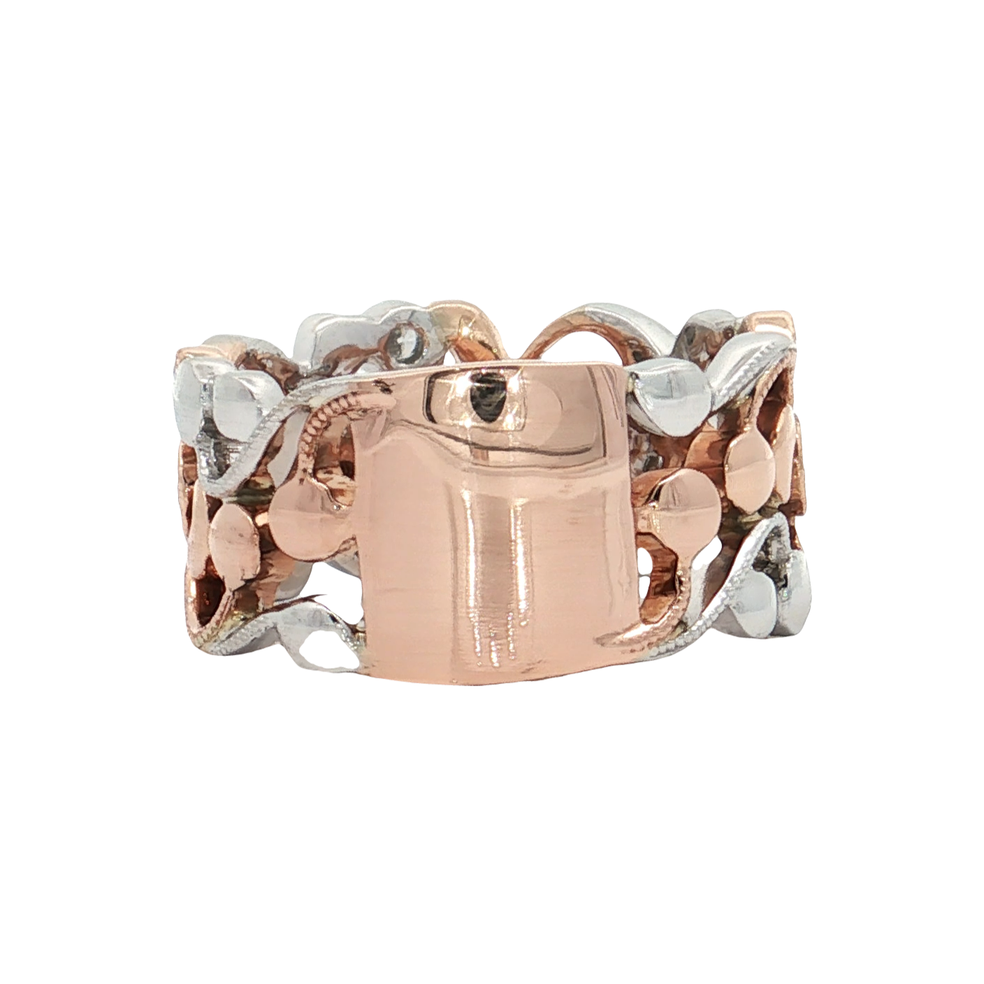 White & Rose Gold Diamond Fashion Ring