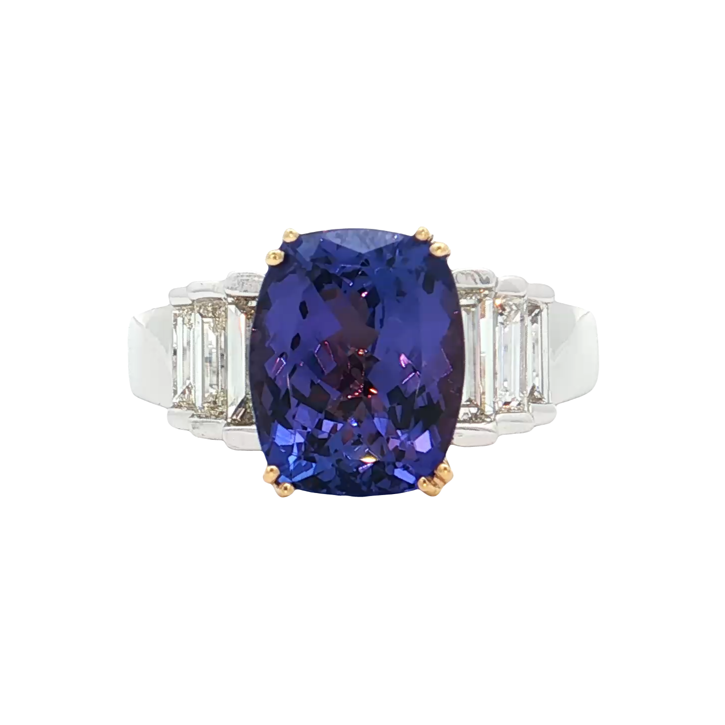 White Gold Tanzanite & Diamond Ring
