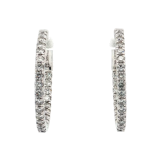 White Gold Diamond Hoops