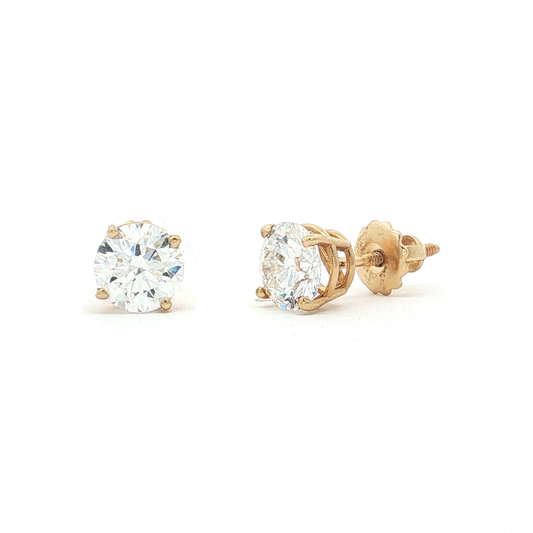 Yellow Gold Lab-Diamond Studs
