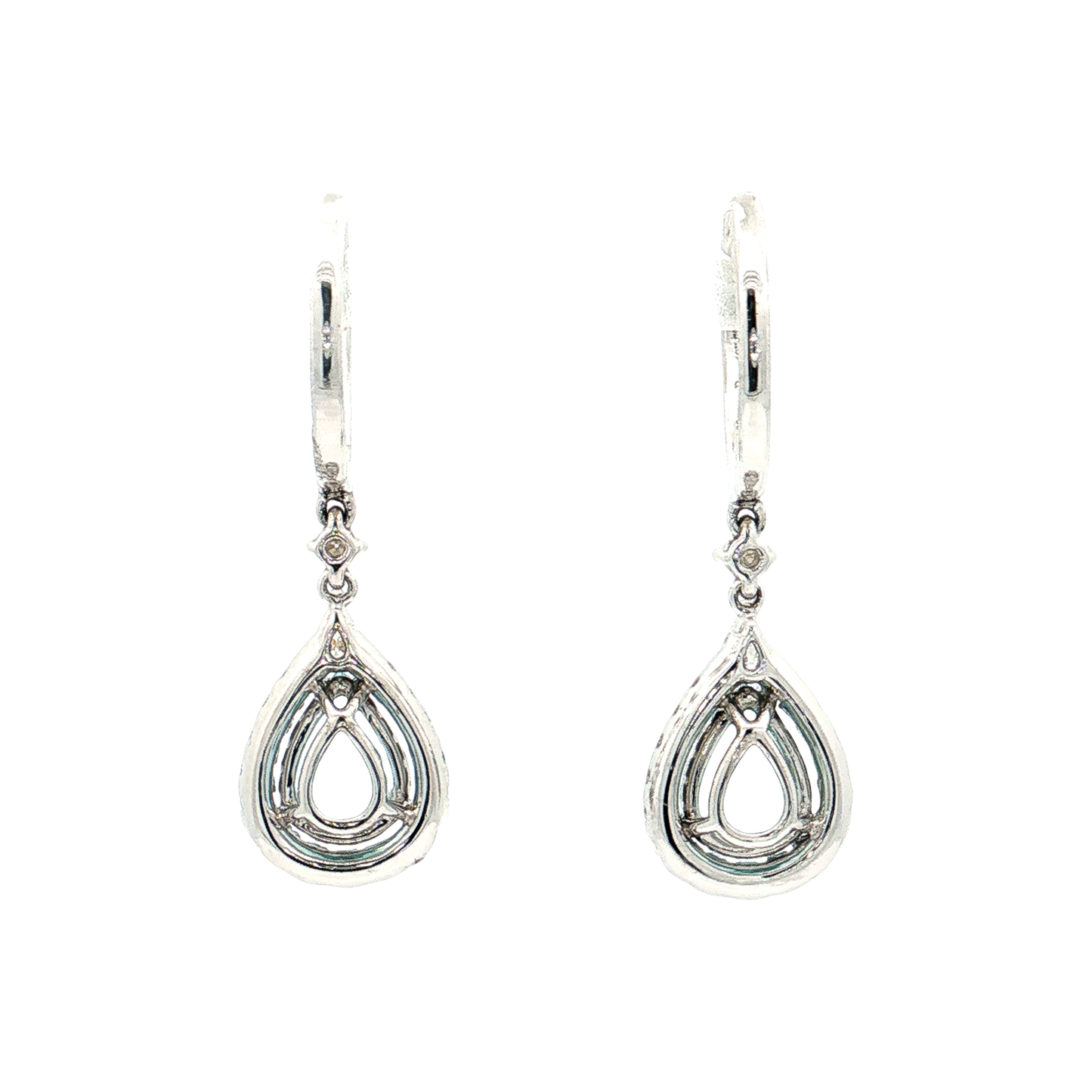 White Gold Aquamarine & Diamond Earrings