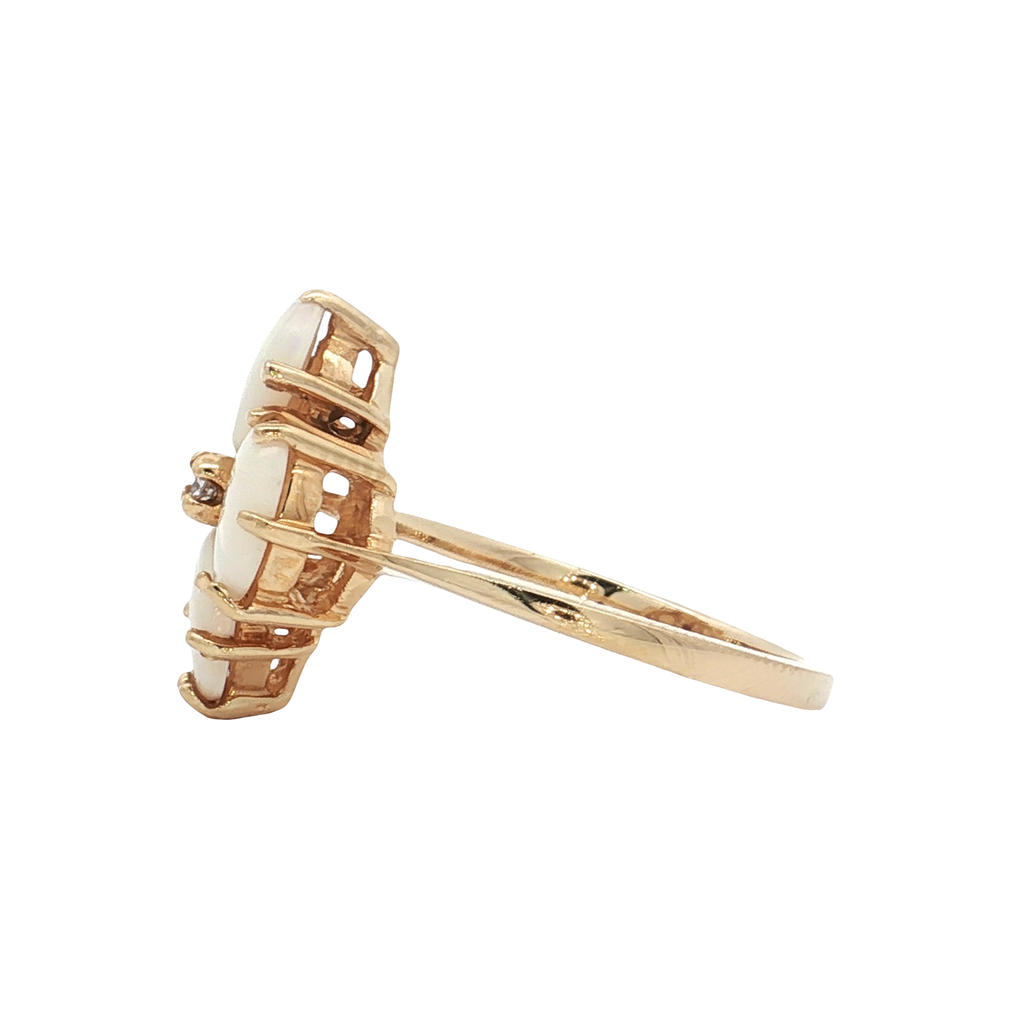 Yellow Gold Opal & Diamond Ring