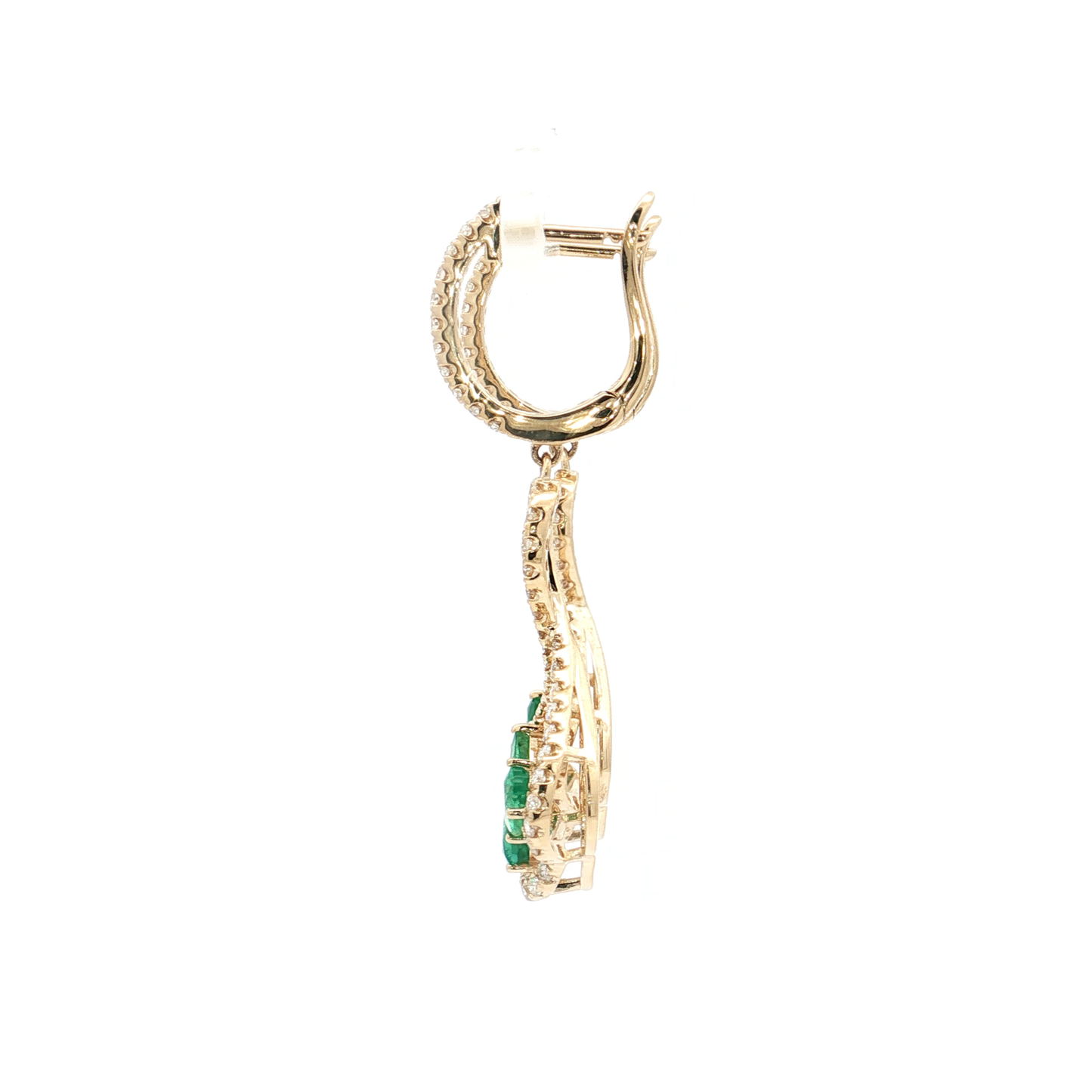 Yellow Gold Emerald & Diamond Earrings