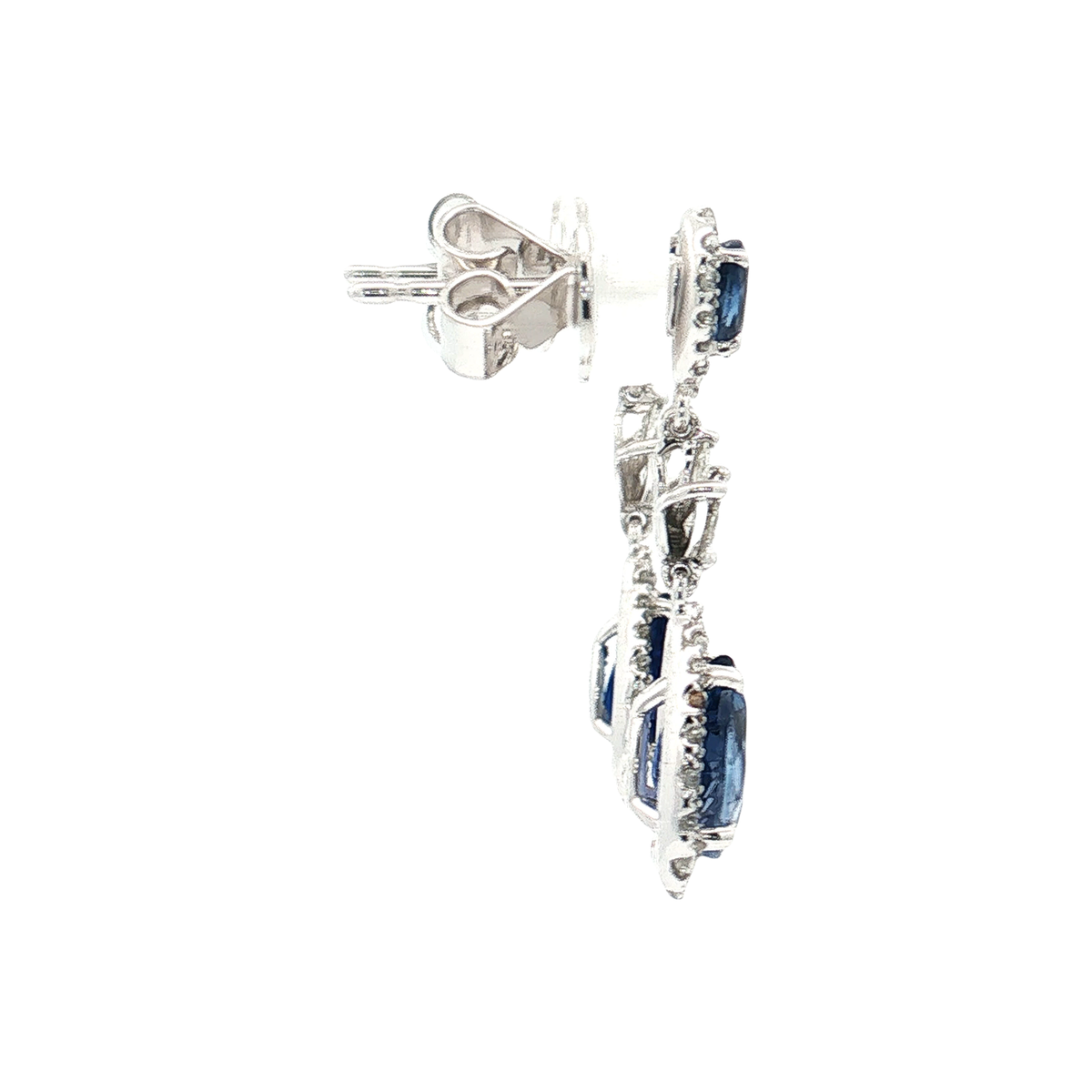 White Gold Sapphire & Diamond Earrings