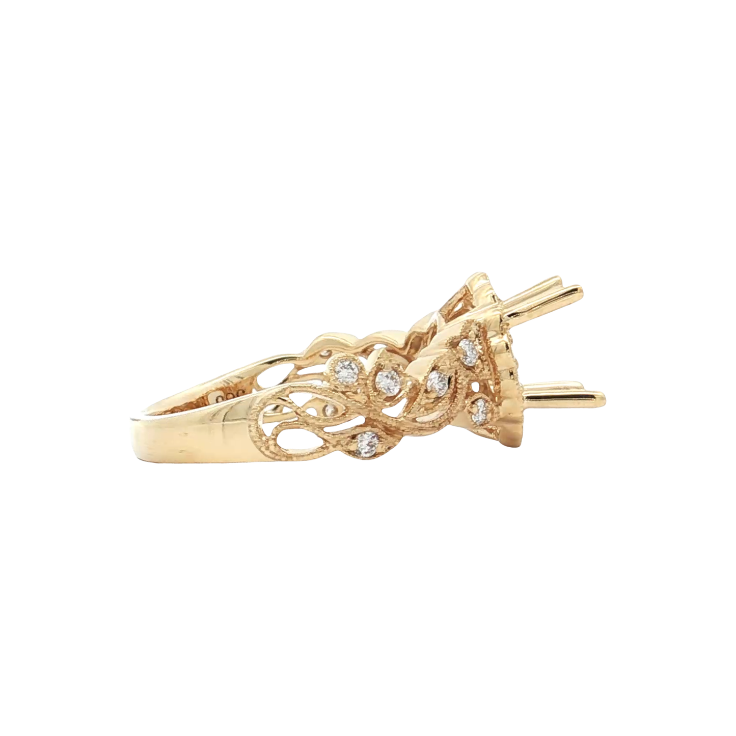Yellow Gold Diamond Bridal Setting