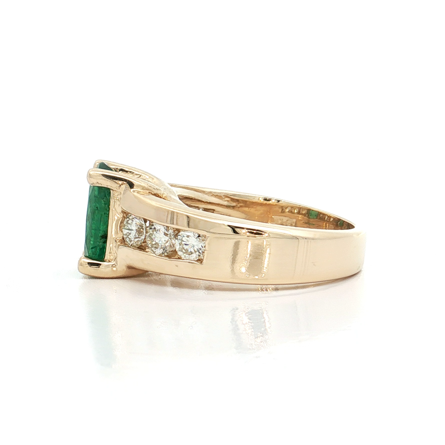 Yellow Gold Emerald & Diamond Ring