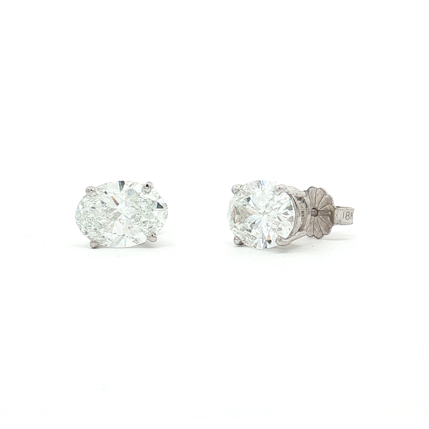 White Gold Oval Lab-Diamond Studs